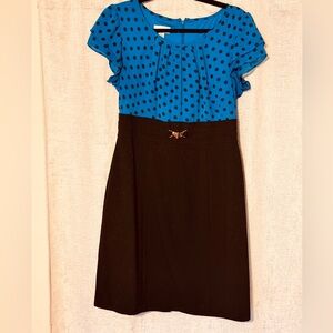 Alyx Blue Polka Dot Top with Black Midi Dress